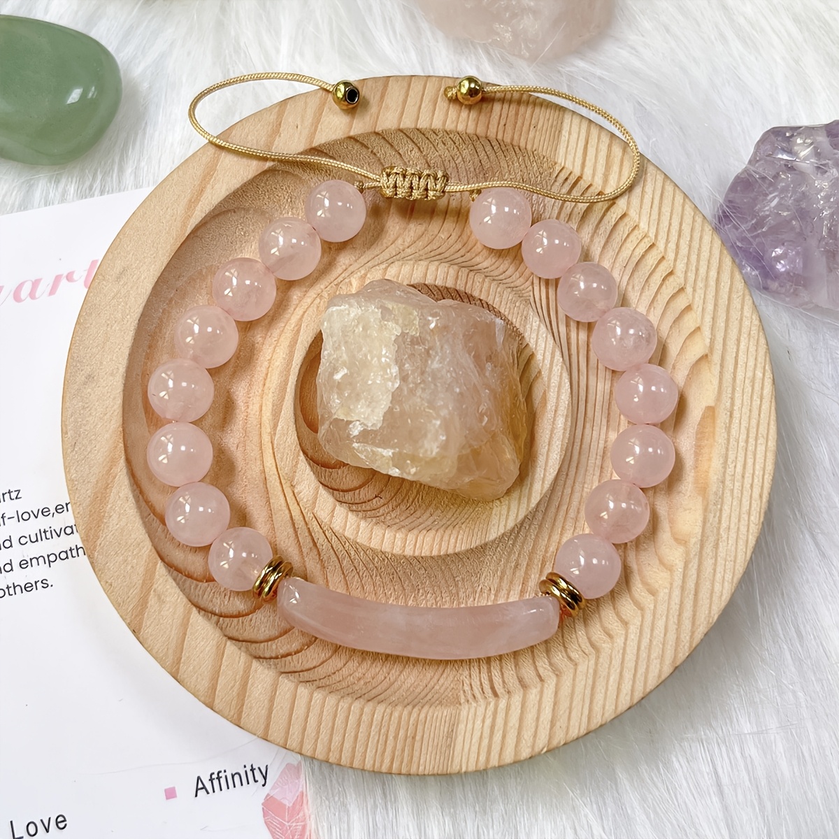 Self-Love Rose Quartz Bracelet, Heart Chakra Accessory